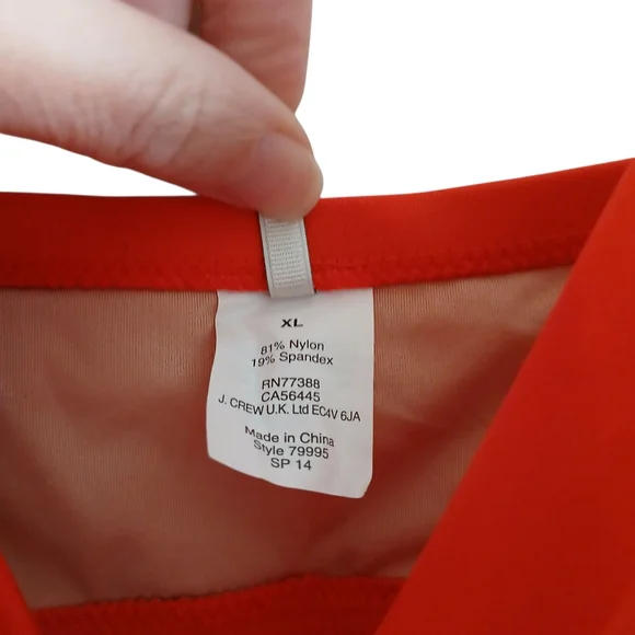 NWOT J Crew Tankini Top Women's XL Red Ruched Bra Top Classic Swimsuit Preppy - Picture 6 of 6